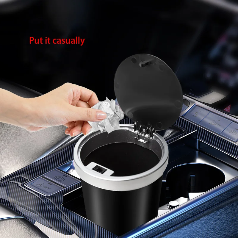 Waterproof Car Trash Can With Lid - Pour porte-gobelets, stockage Compact, étanche, Mini