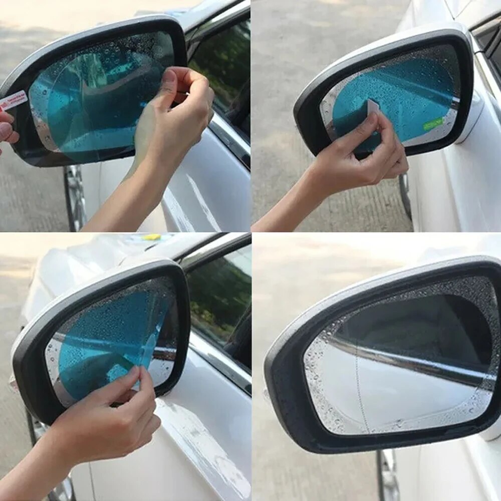 Anti Glare Car Rearview Mirror Film - 2 films de protection universels anti-buée,