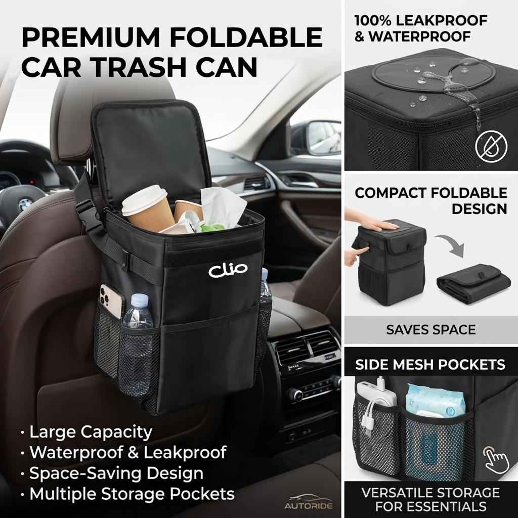 Waterproof Car Trash Can With Lid - Sac de rangement pour poubelle de