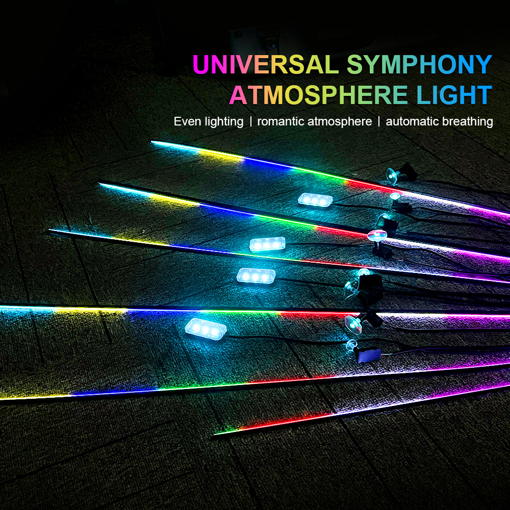 18 en 1 64 couleurs RGB sympho - Led Ambient Interior Car Lights App Control avis et prix