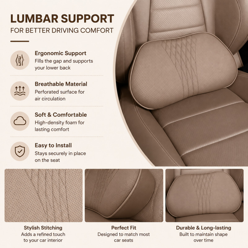 Coussin de soutien lombaire en - Memory Foam Car Neck Pillow Lumbar Support avis et prix