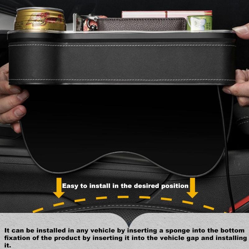 Boîte de rangement pour crevas - Seat Gap Filler Organizer With Usb Charger avis et prix